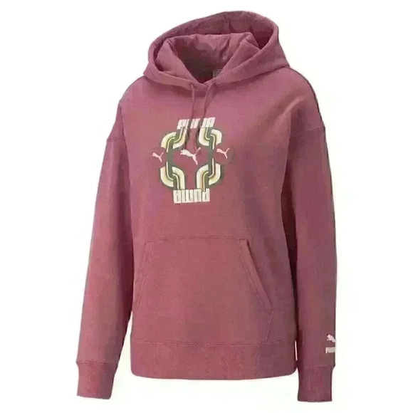 NEW! Puma Women's XL Classics 70s Fleece Hoodie Sweatshirt - Picture 1 of 6